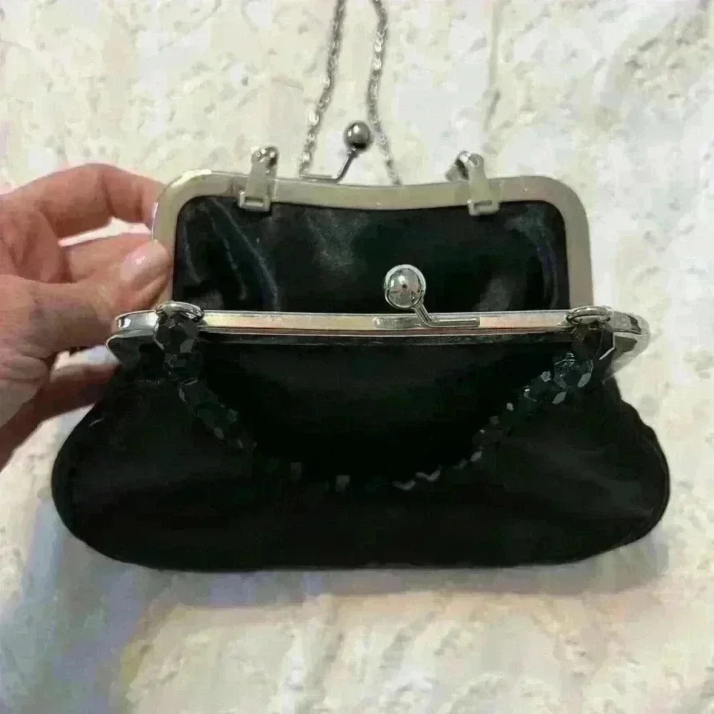 Purse perfect for a wedding or date night. Black with silver accents. - Picture 2 of 8